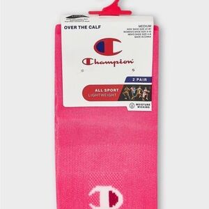 Champion Bright Pink Over the Calf Socks